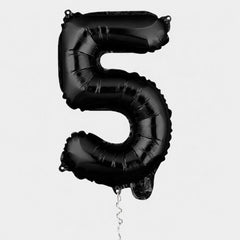 Balloonify Black Mylar Number 5 Balloon - 16