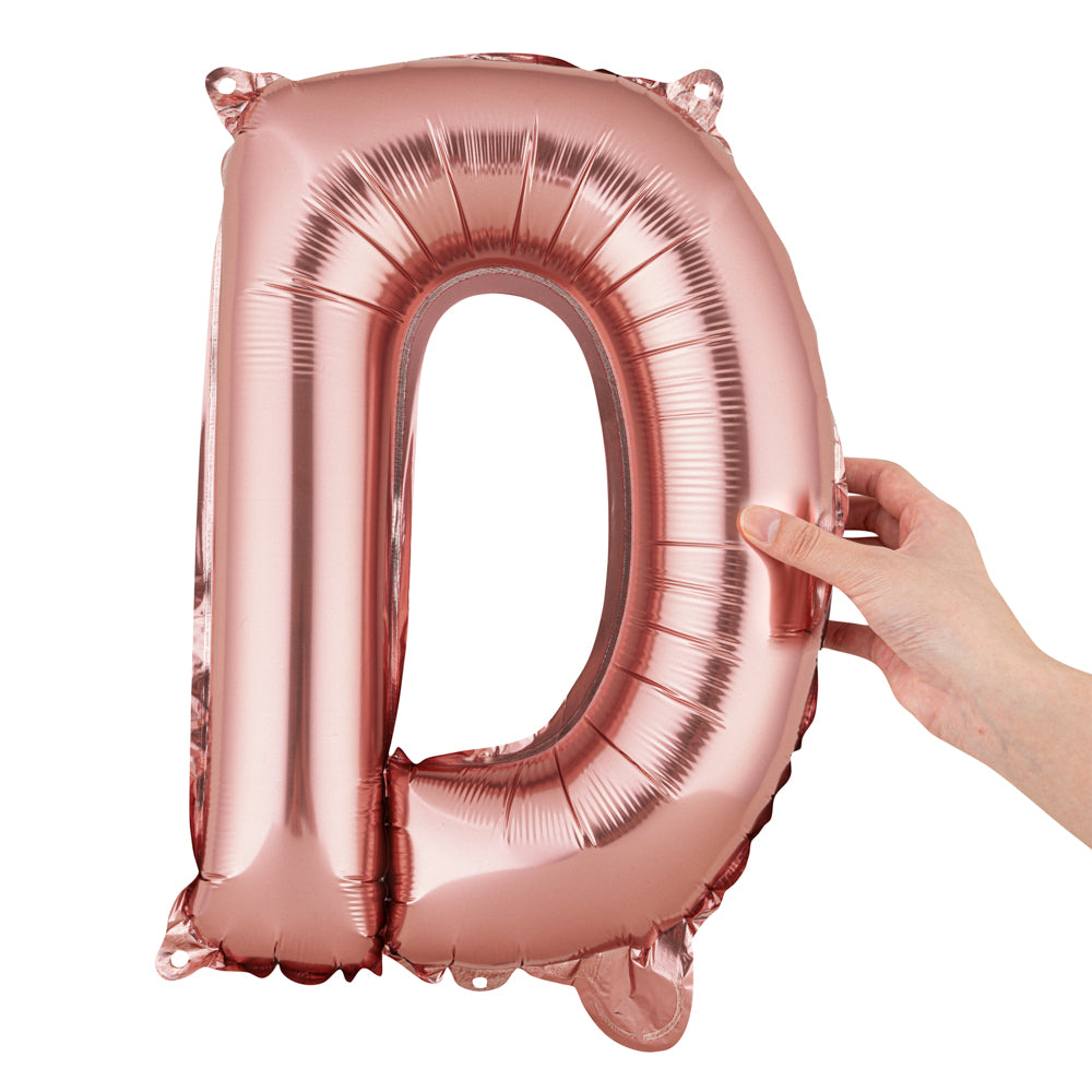 Balloonify Rose Gold Mylar Letter D Balloon - 16" - 1 count box