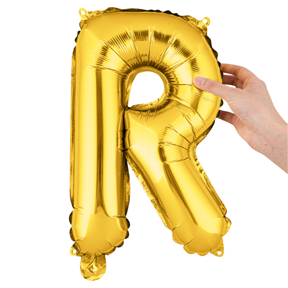 Balloonify Gold Mylar Letter R Balloon - 16" - 1 count box