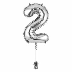 Balloonify Silver Mylar Number 2 Balloon - 40