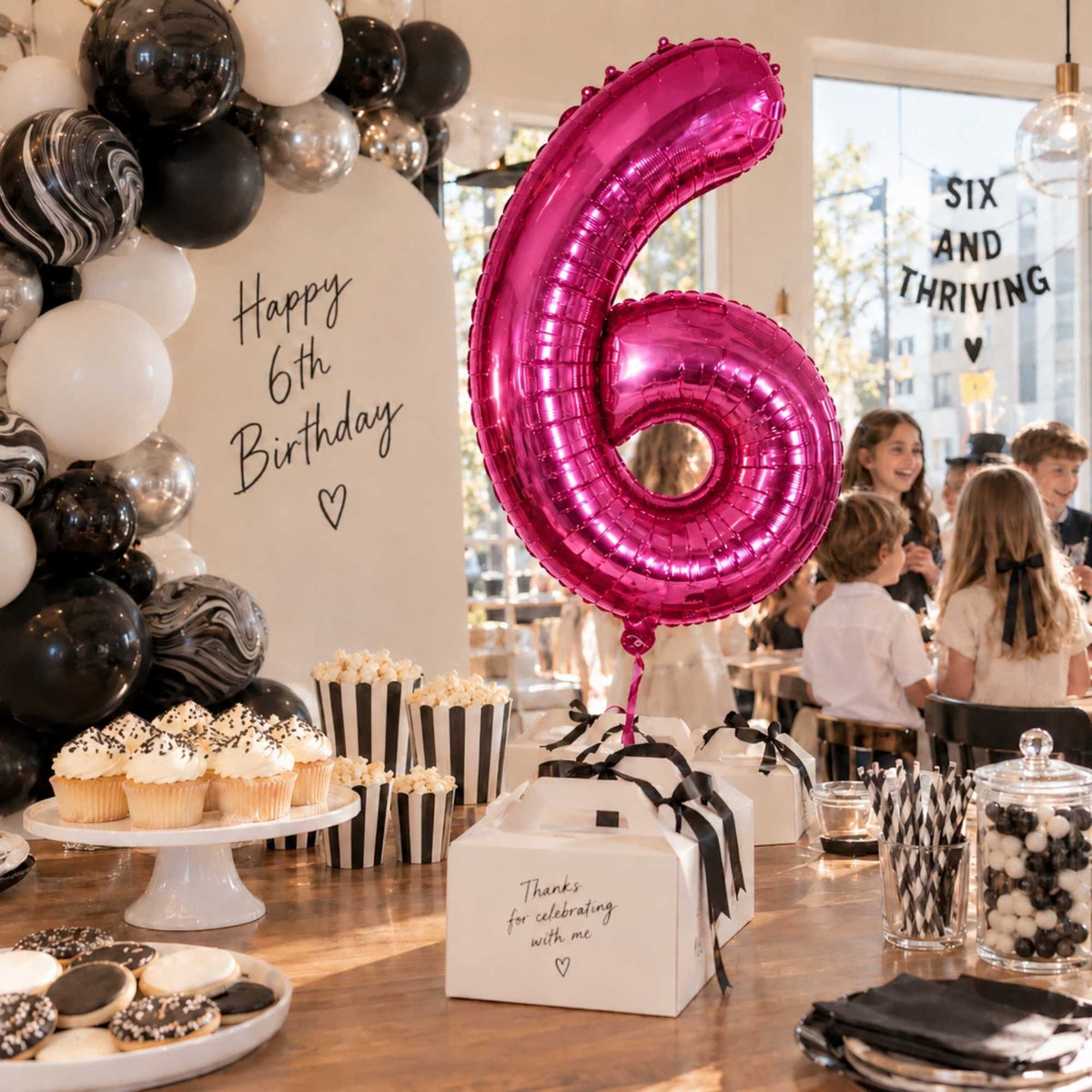 Balloonify Pink Mylar Number 6 Balloon - 40" - 1 count box