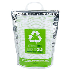 Cater Tek Green and Silver Plastic Thermal Bag - Insulated - 11 3/4