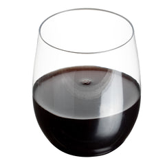 Bev Tek 12 oz Clear Plastic Stemless Wine Glass - 3 1/4