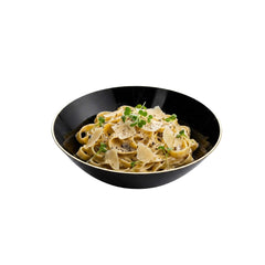 Moderna 16 oz Round Black Plastic Gold-Rimmed Bowl - 7