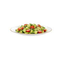Moderna Round White Plastic Gold-Rimmed Plate - 7
