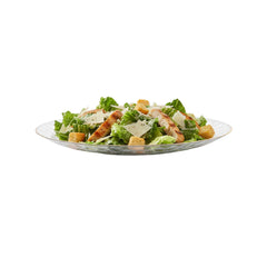 Moderna Round Clear Plastic Gold-Rimmed Plate - Hammered - 10