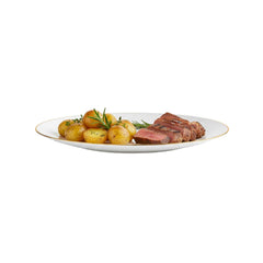 Moderna Round White Plastic Gold-Rimmed Plate - 10