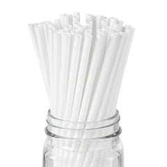 Basic Nature White PLA / PBAT Plastic Straw - Compostable - 8 1/4