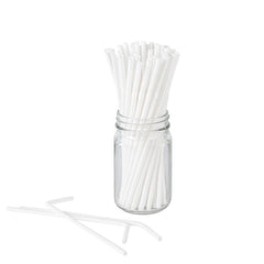 Basic Nature White PLA / PBAT Plastic Straw - Flexible, Compostable - 8 1/4