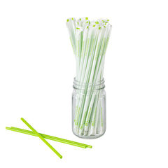 Basic Nature Green PLA / PBAT Plastic Straw - Wrapped, Compostable - 8 1/4