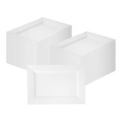 Moderna Rectangle White Plastic Plate - 7 1/2