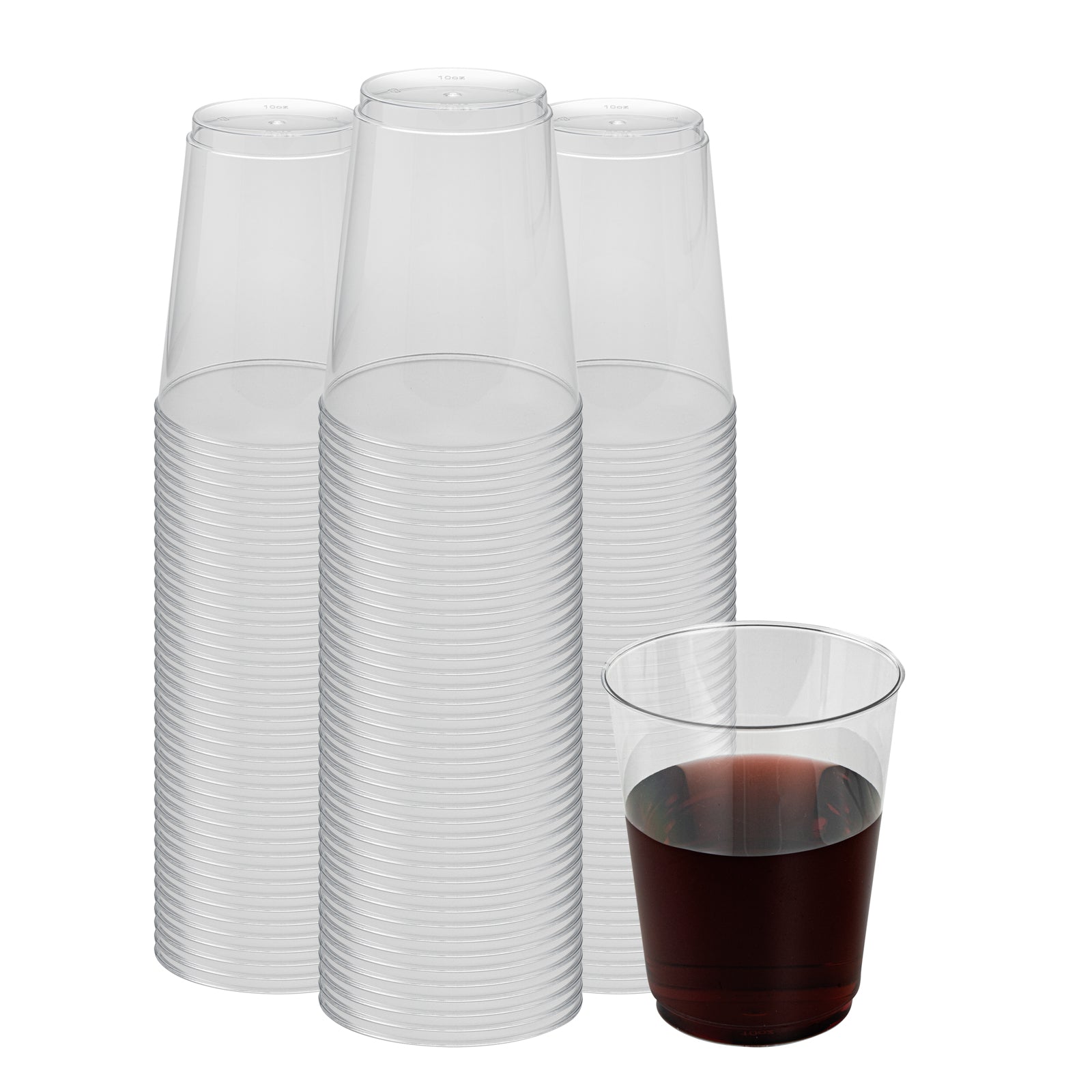 Chef 101 10 oz Clear Plastic Tumbler - 3" x 3" x 3 3/4" - 500 count box