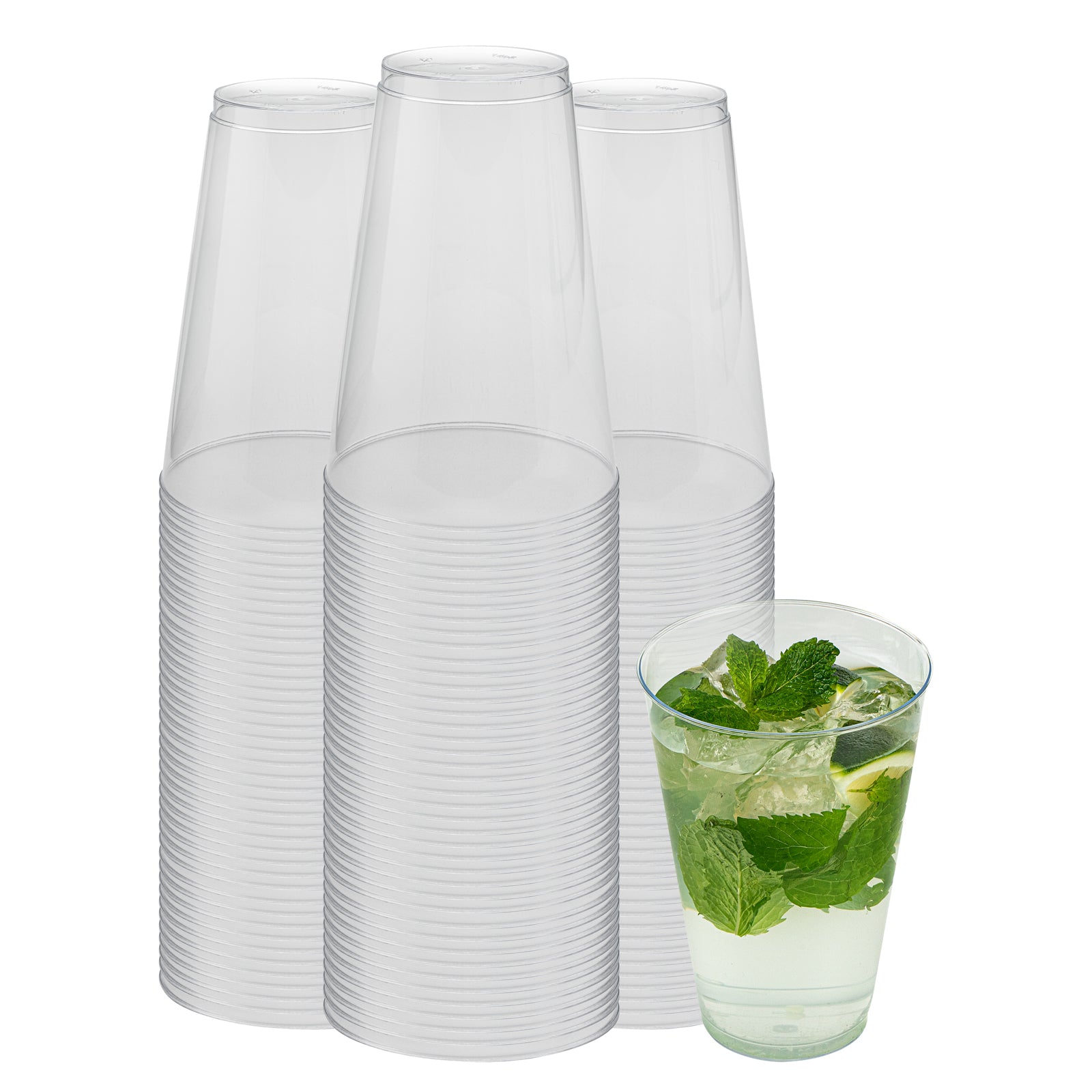 Chef 101 14 oz Clear Plastic Tumbler - 3 1/4" x 3 1/4" x 4 3/4" - 500 count box