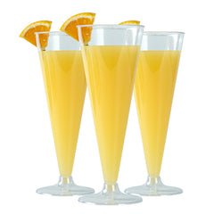 Chef 101 7 oz Clear Plastic Long Champagne Flute - 2 3/4