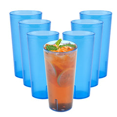 Bev Tek 24 oz Blue SAN Plastic Tumbler - Pebbled - 3 1/2