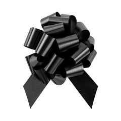 Gift Tek Black Plastic Flora Satin Pull Bow - 5 1/2