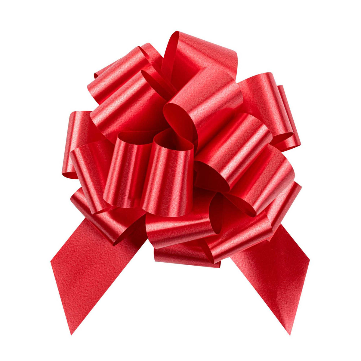 Gift Tek Red Plastic Flora Satin Pull Bow - 5 1/2" - 10 count box