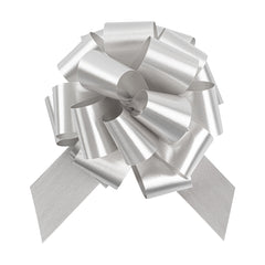 Gift Tek Silver Plastic Flora Satin Pull Bow - 5 1/2
