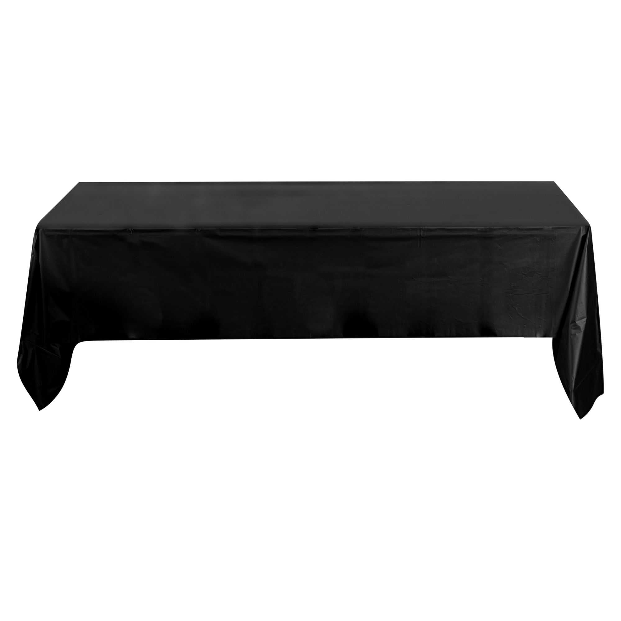 Table Tek Rectangle Black Plastic Table Cover - 108" x 54" - 2 count box