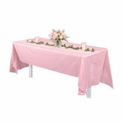 Table Tek Rectangle Pink Plastic Table Cover - 108