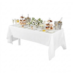 Table Tek Rectangle White Plastic Table Cover - 108