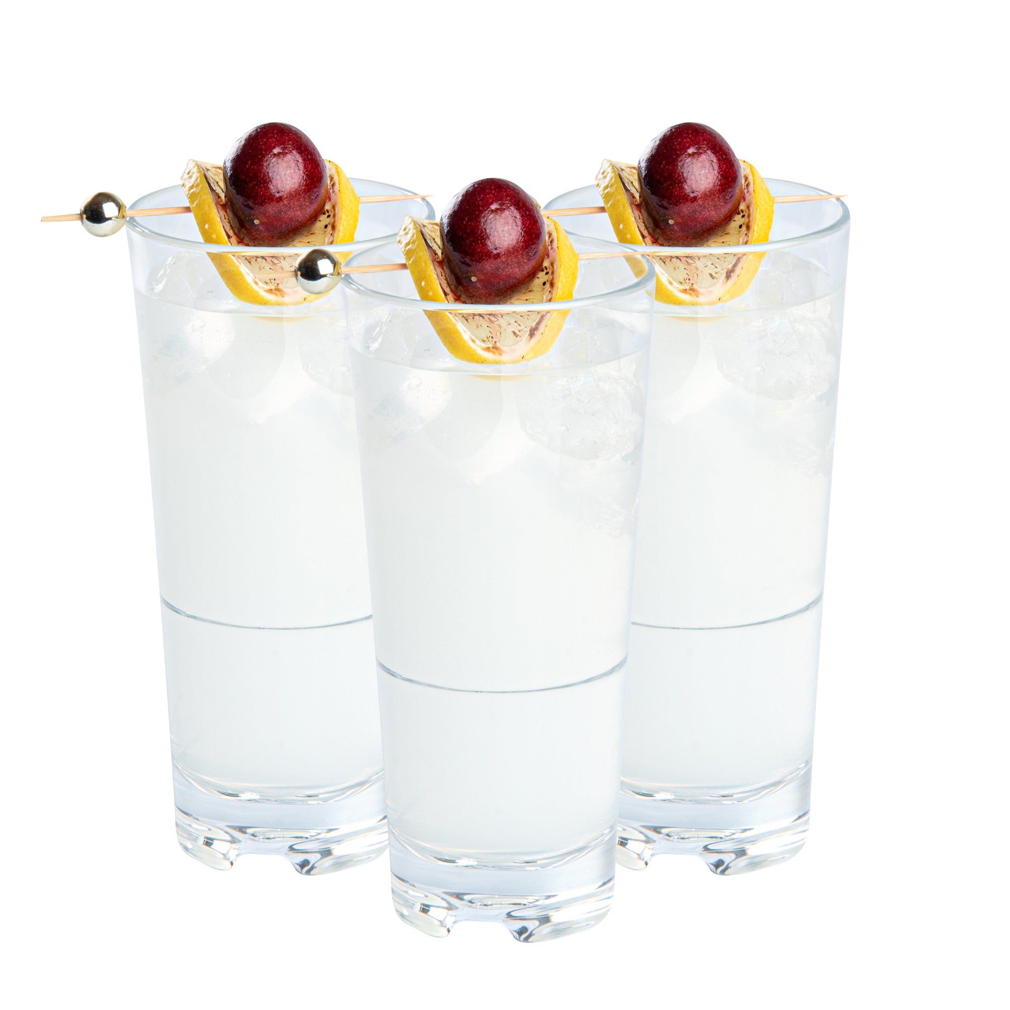 Bev Tek 14 oz Polycarbonate Highball Glass - Stackable - 3" x 3" x 6 1/2" - 6 count box