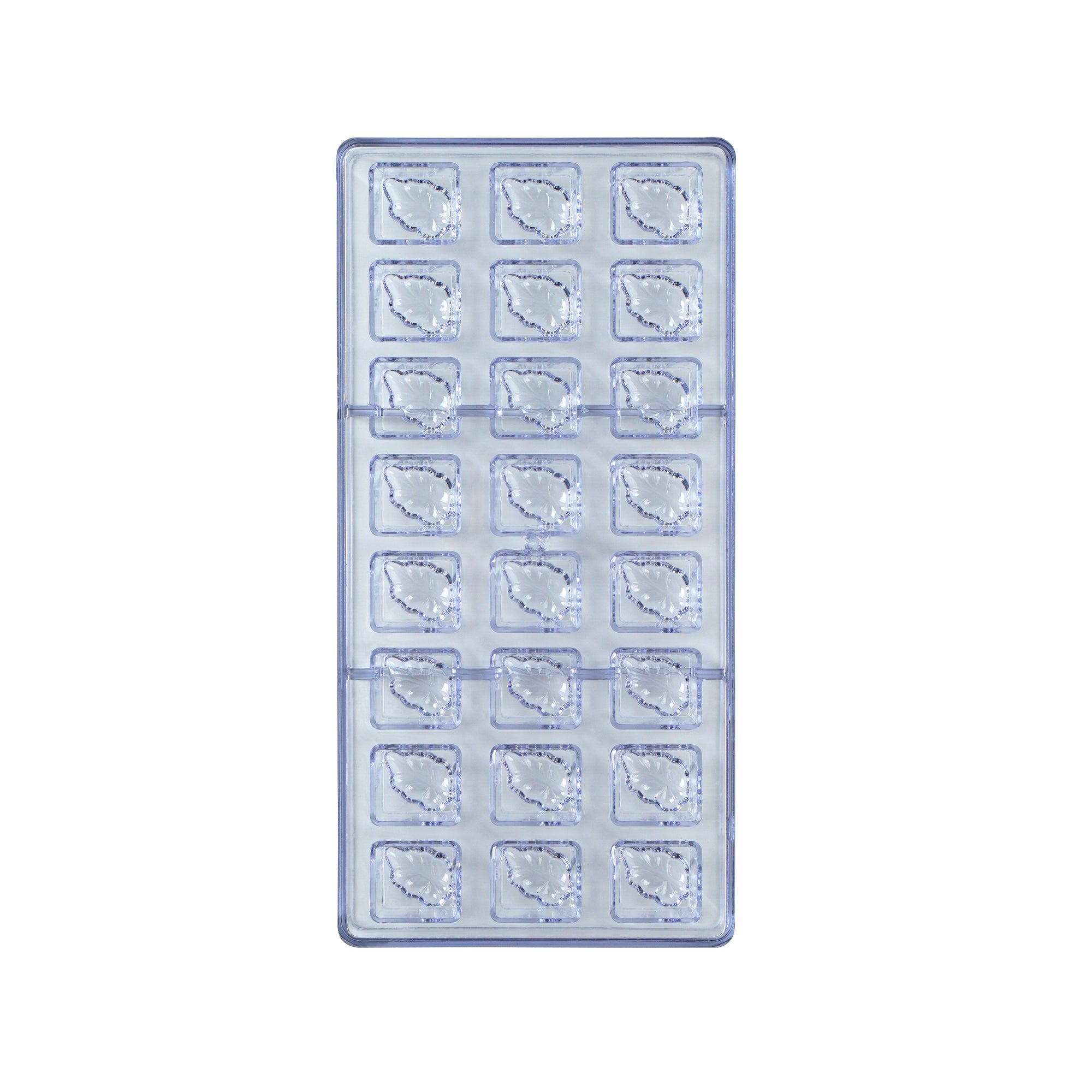 Pastry Tek Polycarbonate Leaf Block Candy / Chocolate Mold - 24-Compartment - 1 count box