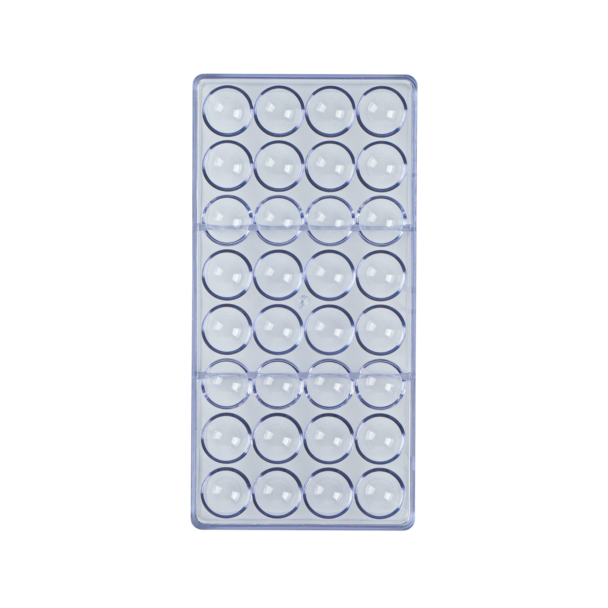 Pastry Tek Polycarbonate Half Sphere Candy / Chocolate Mold - 32-Compartment - 1 count box