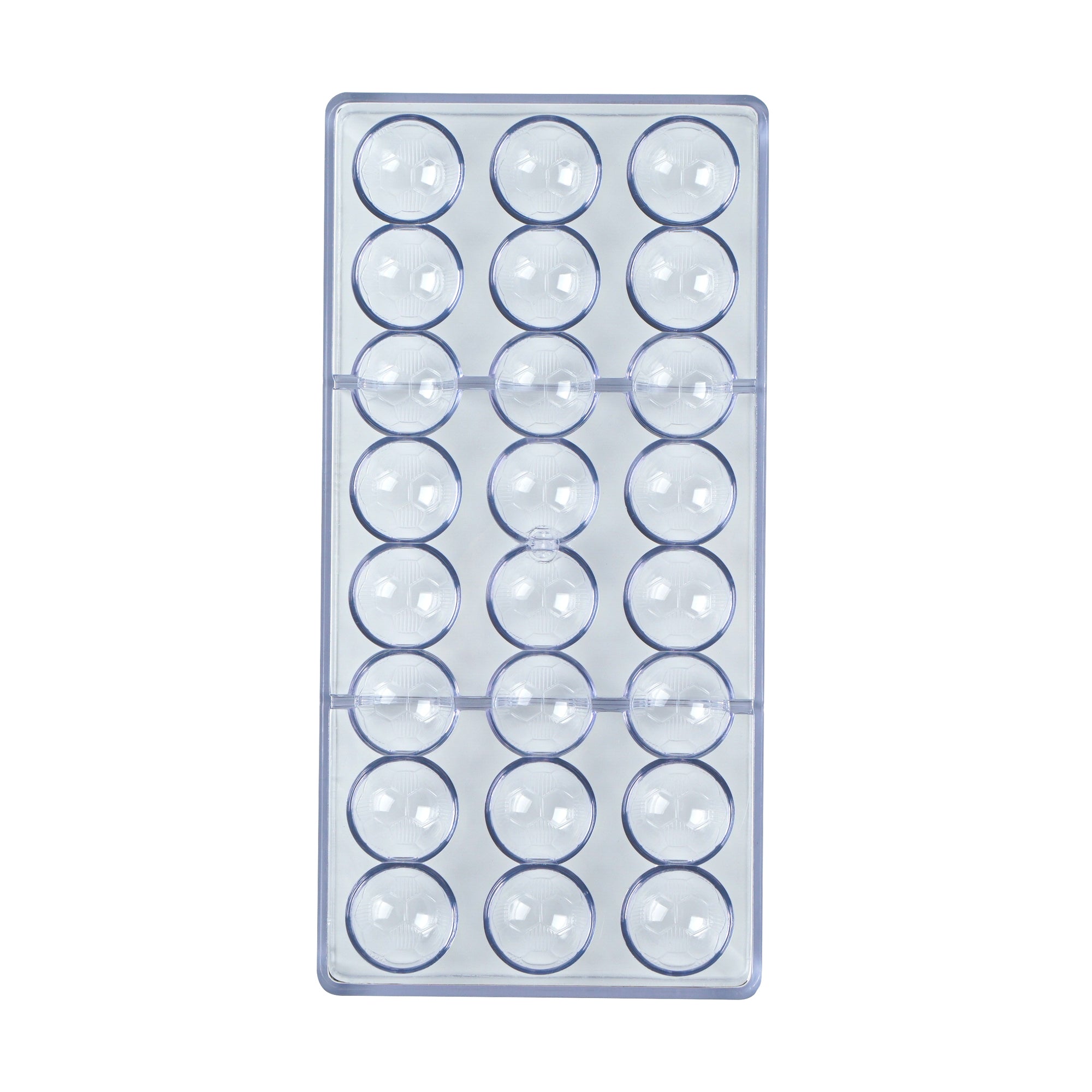 Pastry Tek Polycarbonate Soccer Ball Candy / Chocolate Mold - 24-Compartment - 1 count box