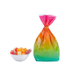 Bag Tek Plastic Candy Bag - Rainbow Ombre, Gusseted - 4