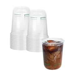 Sustain 12 oz U-Shape Clear PLA Plastic Drinking Cup - Compostable, Rounded Bottom - 3 1/2