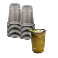 Sustain 16 oz U-Shape Black PLA Plastic Drinking Cup - Compostable, Rounded Bottom - 3 1/2