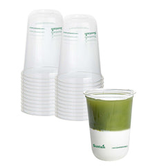 Sustain 16 oz U-Shape Clear PLA Plastic Drinking Cup - Compostable, Rounded Bottom - 3 1/2