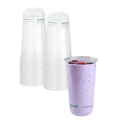 Sustain 24 oz U-Shape Clear PLA Plastic Drinking Cup - Compostable, Rounded Bottom - 3 1/2