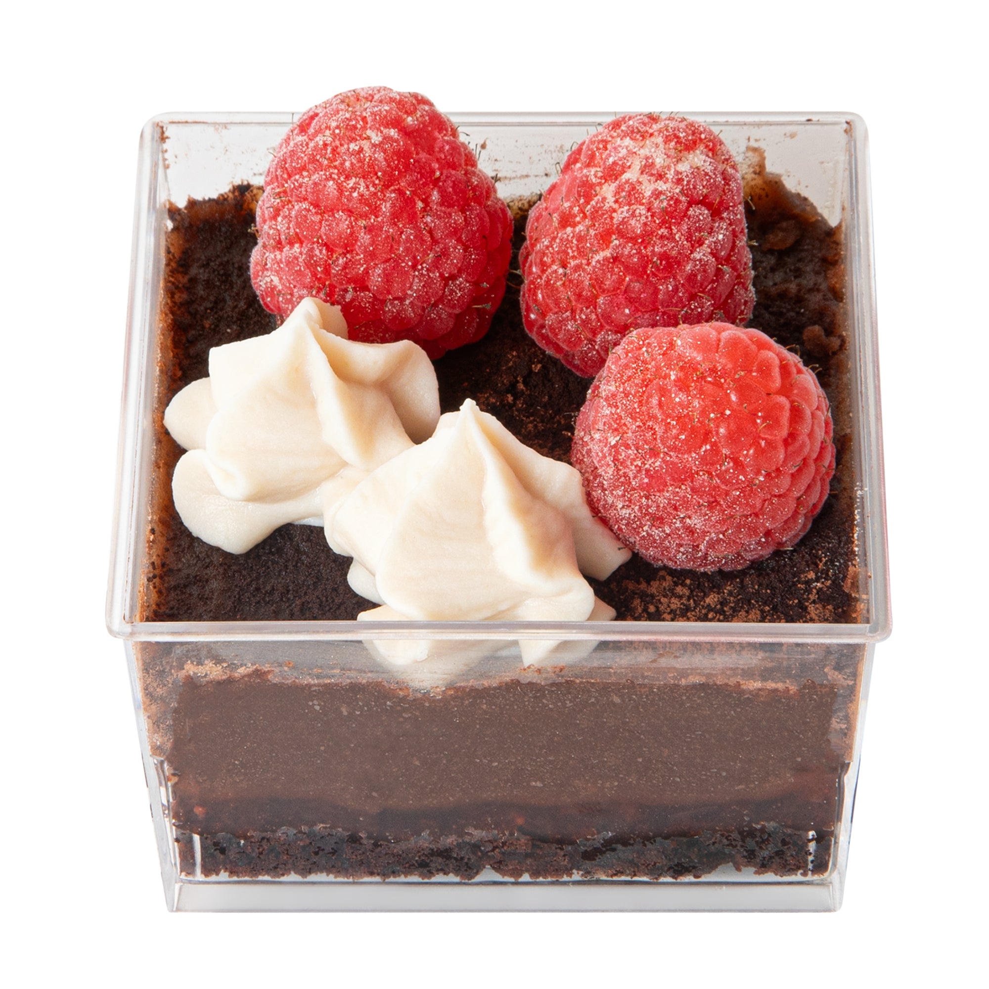 Mini Serve 5 oz Square Clear Plastic Dessert Cup - 2 3/4'' x 2 3/4'' x 1 3/4'' - 100 count box