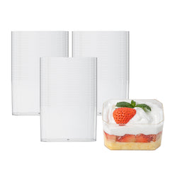 Mini Serve 3 oz Rectangle Clear Plastic Dessert Cup - 3 1/4'' x 2'' x 2'' - 25 count box