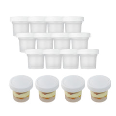 Mini Serve 8 oz Round Clear Plastic Dessert Cup - with Lid - 3 1/2'' x 3 1/2'' x 3'' - 25 count box