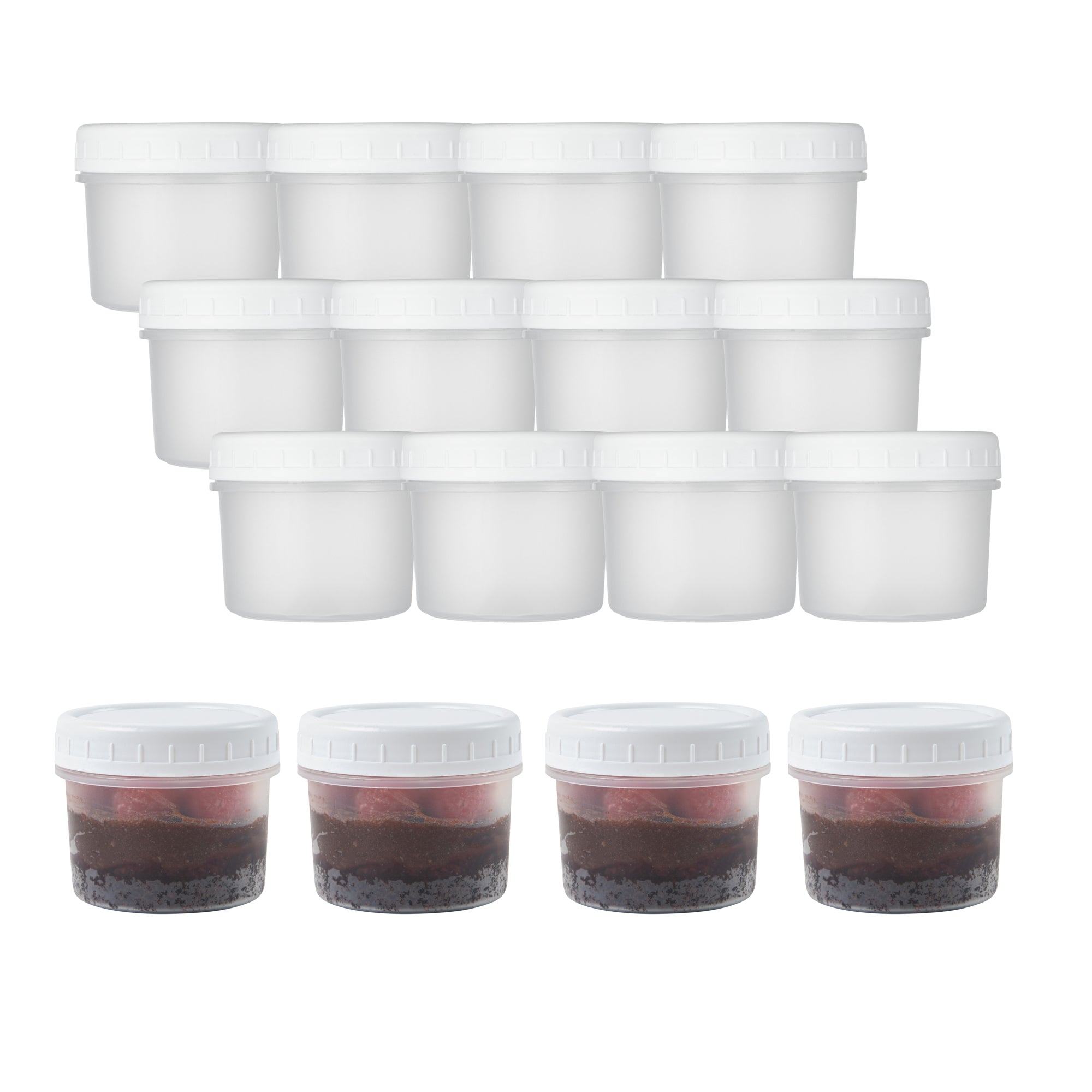 Mini Serve 7 oz Round Clear Plastic Dessert Cup - with Lid - 2 3/4'' x 2 3/4'' x 2 1/2'' - 100 count box