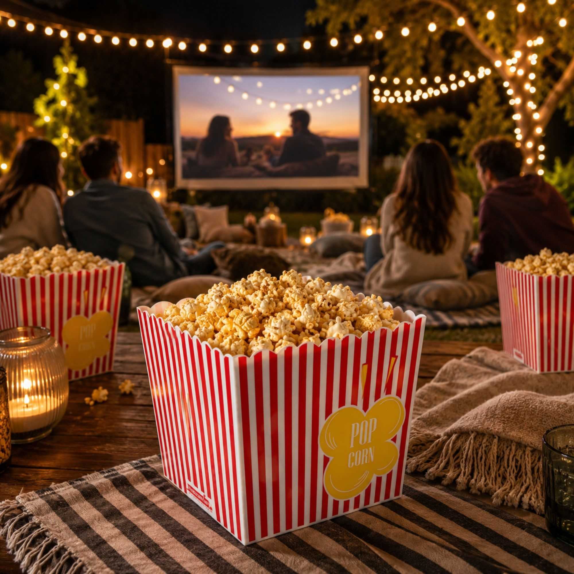Maxi Serve 165 oz Red Plastic Popcorn Bucket - 10 count box