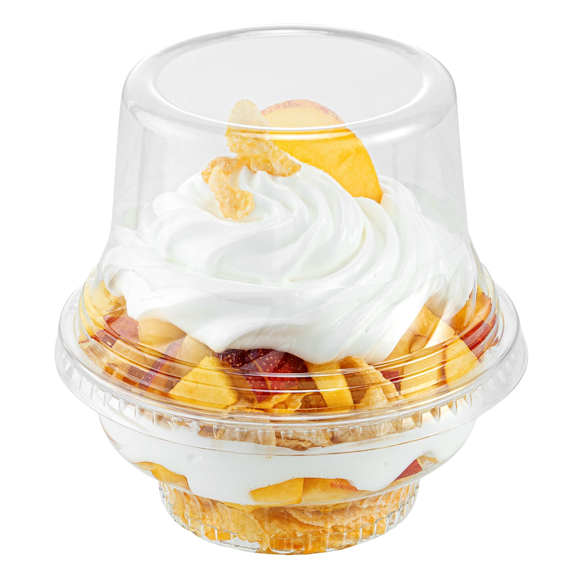 Chef 101 Round Clear Plastic Tall Dome Lid - Fits Plastic Dessert Cup - 3 3/4" x 3 3/4" x 2 1/2" - 500 count box