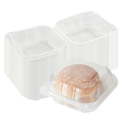 Chef 101 13 oz Square Clear Plastic Clamshell Container - Microwavable - 5 1/2