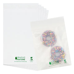 Basic Nature Translucent PLA Plastic / PBAT Lip and Tape Bag - Self-Sealing, Compostable - 9