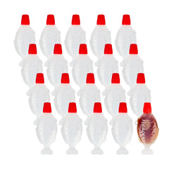 Bento Tek 3 mL Translucent Plastic Fish Soy Sauce Bottle - with Red Cap - 2 1/4