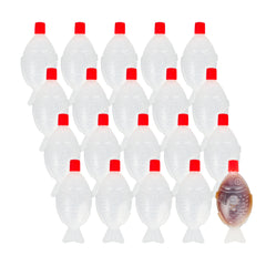 Bento Tek 8 mL Translucent Plastic Fish Soy Sauce Bottle - with Red Cap - 3