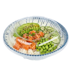 Bento Tek Round Clear Plastic Lid - Fits 10 oz Asian Style Bowl - 6 3/4'' x 6 3/4'' x 1 1/4'' - 100 count box