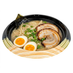 Bento Tek 14 oz Round Black and Gold Plastic Asian Style Bowl - 7