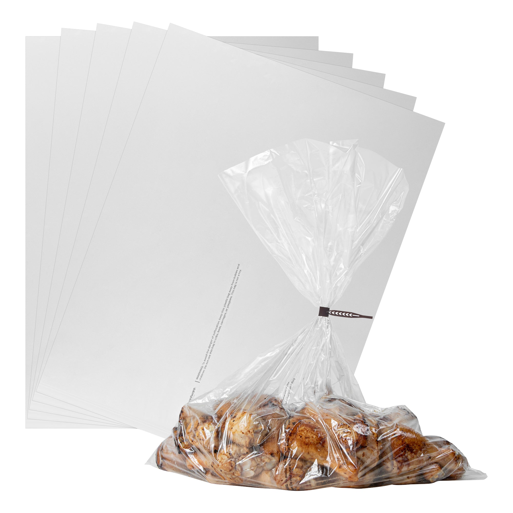 Fresh Hero Clear Nylon Oven Bag - with Ties, BPA-Free, Heavy Duty - 18" × 24" - 50 count box