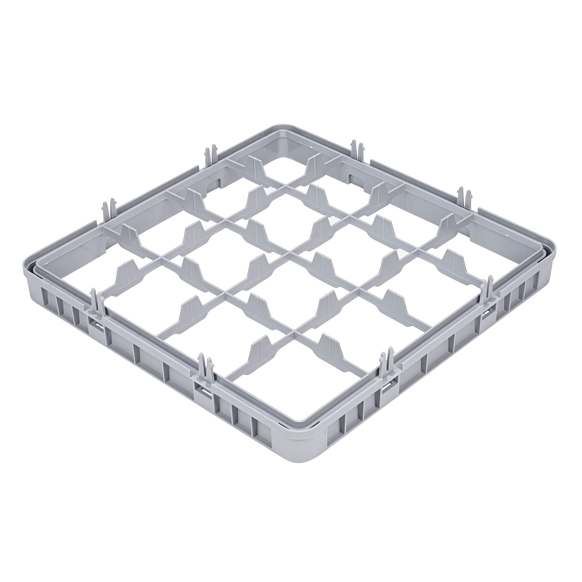 Clean Tek Professional Gray Half Drop Extender - 16 Compartments - 19 3/4" x 19 3/4" x 3" - 1 count box