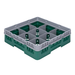 Clean Tek Professional Green Glass Rack - 9 Compartments, 1 Full Drop Extender - 19 3/4