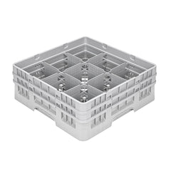 Clean Tek Professional Gray Glass Rack - 9 Compartments, 1 Full Drop and 1 Half Drop Extender - 19 3/4